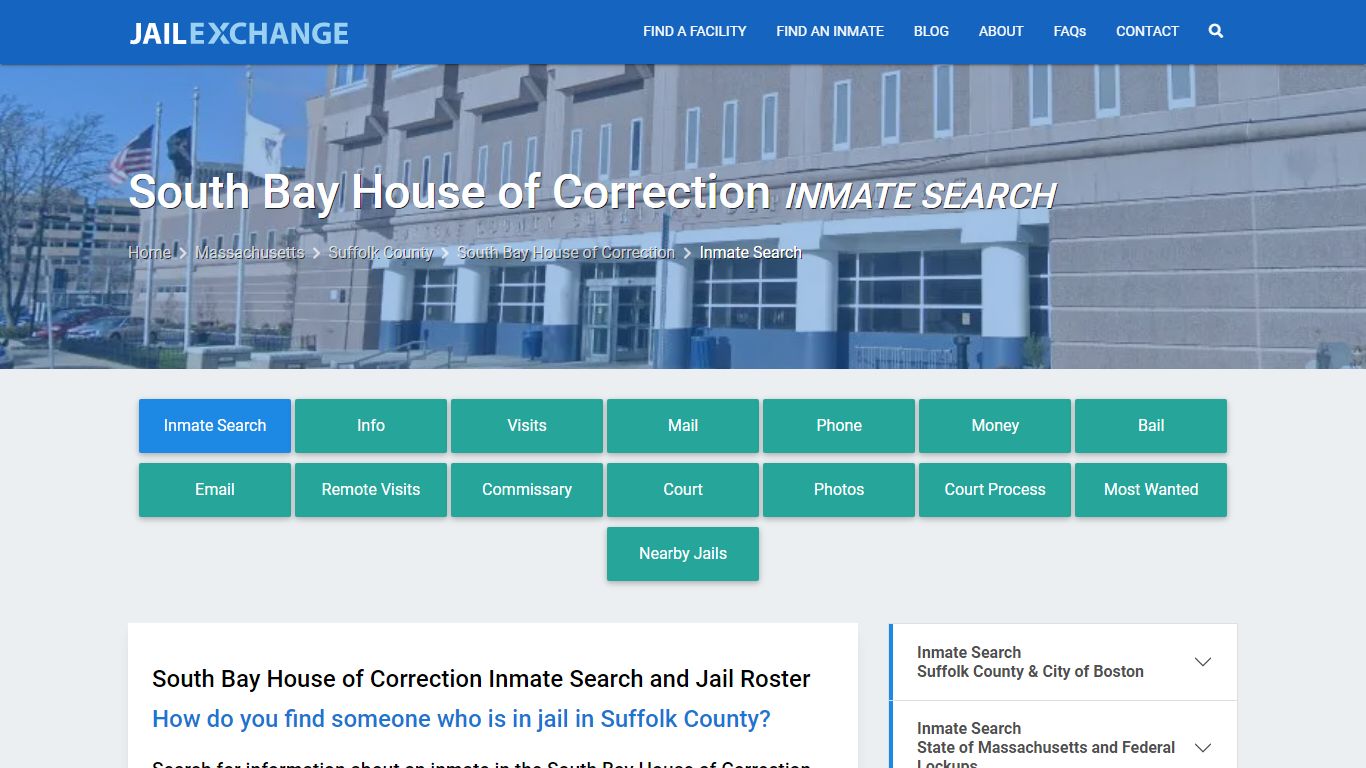 South Bay House of Correction Inmate Search - Jail Exchange